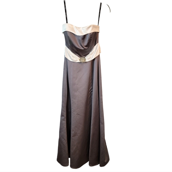 Alfred Angelo Slate Gray Prom Formal Night Gown Bell Dress See Measurements - Picture 8 of 16